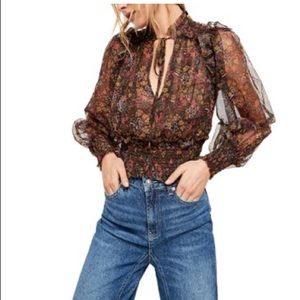Free People Twyla Printed Top, Medium